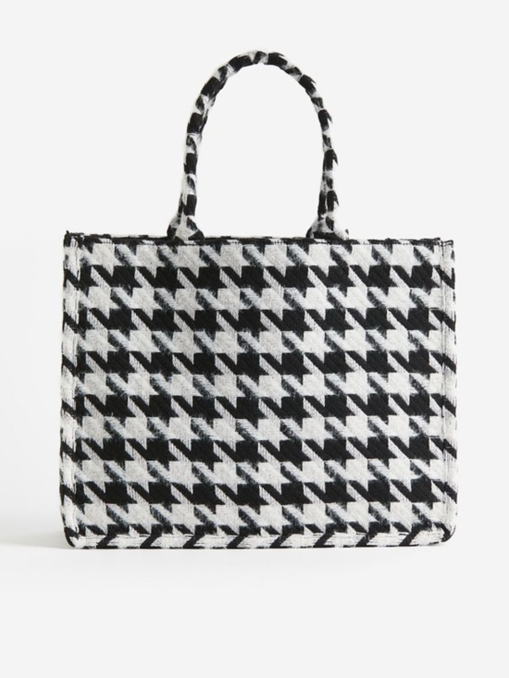 Houndstooth Pattern Black & White Tote Bag
